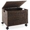 Casafield Rolling Filing Cabinet - Water Hyacinth File Organizer with Lid and Locking Wheels, Home Office Storage for Hanging Folders